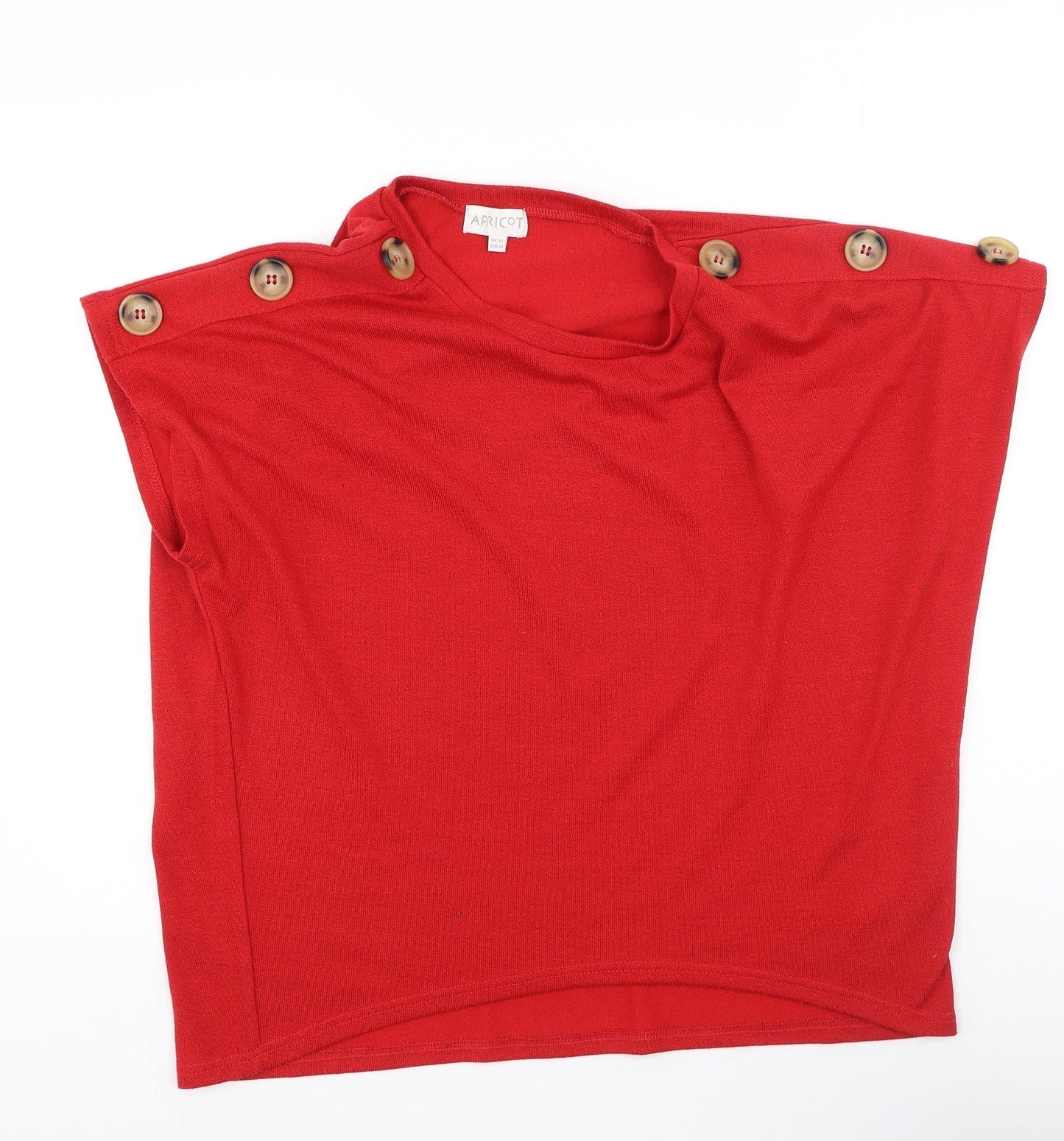 Womens UK Size 12 Apricot Red Basic T-Shirt