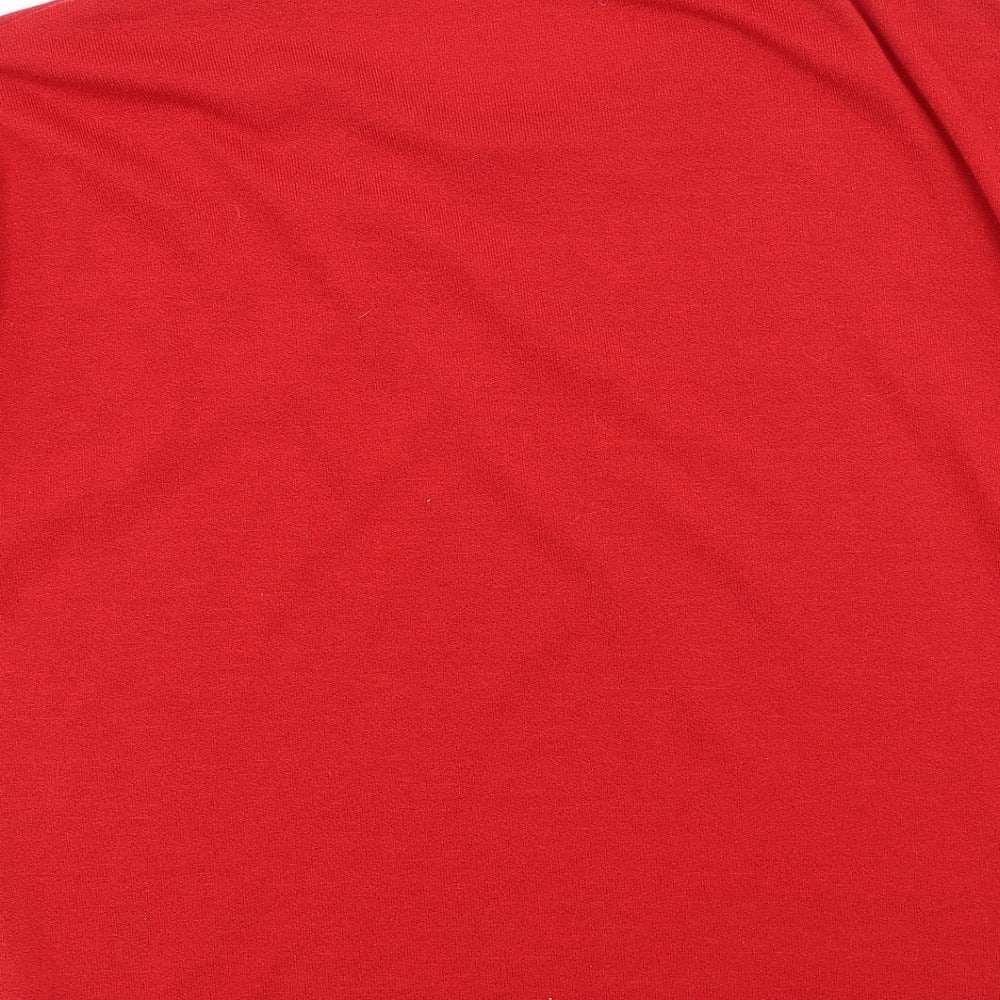 Womens UK Size 12 Apricot Red Basic T-Shirt