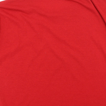 Womens UK Size 12 Apricot Red Basic T-Shirt