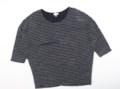 Apricot Womens Blue Round Neck  Acrylic Pullover Jumper Size M