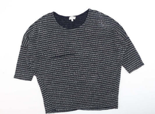 Apricot Womens Blue Round Neck  Acrylic Pullover Jumper Size M