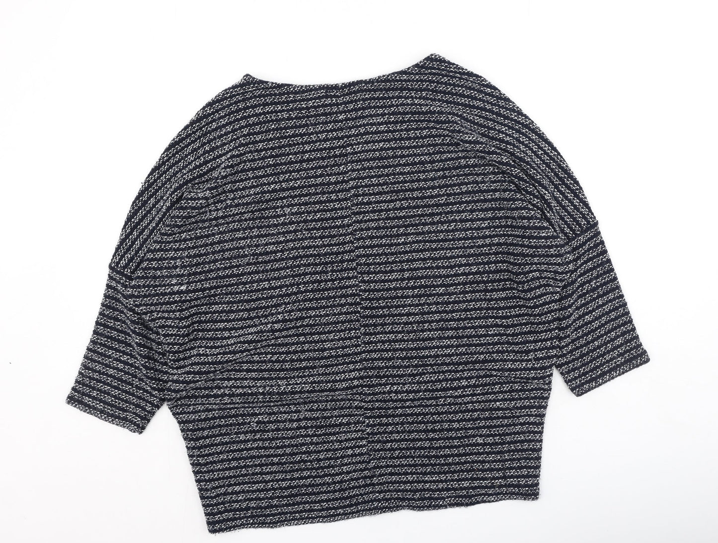 Apricot Womens Blue Round Neck  Acrylic Pullover Jumper Size M