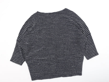 Apricot Womens Blue Round Neck  Acrylic Pullover Jumper Size M