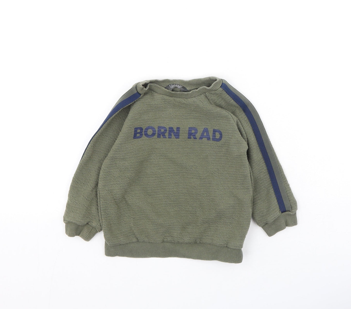 Primark Boys Green  Polyester Pullover Jumper Size 18-24 Months   - Born Rad