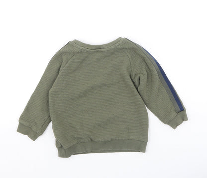 Primark Boys Green  Polyester Pullover Jumper Size 18-24 Months   - Born Rad