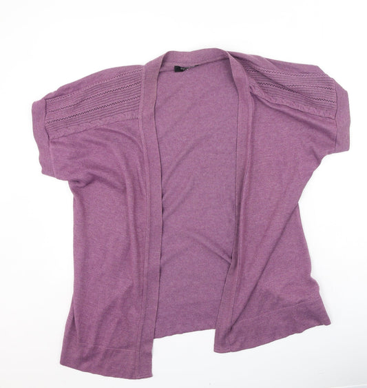 George Womens Purple V-Neck  Polyester Cardigan Jumper Size 14