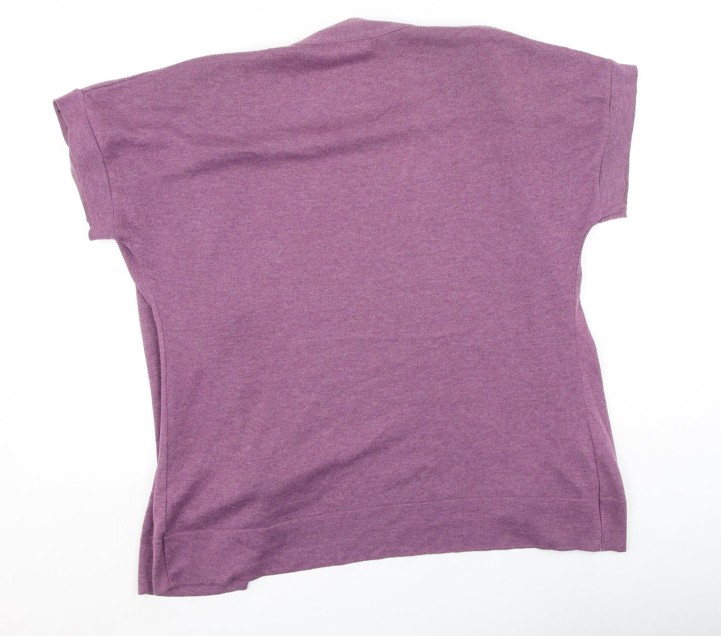 George Womens Purple V-Neck  Polyester Cardigan Jumper Size 14