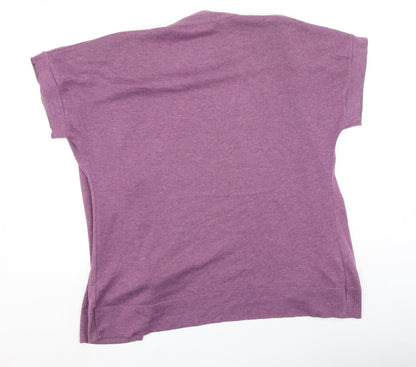 George Womens Purple V-Neck  Polyester Cardigan Jumper Size 14