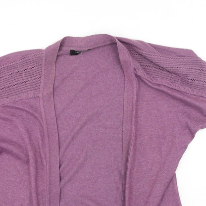 George Womens Purple V-Neck  Polyester Cardigan Jumper Size 14