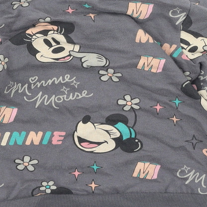George  Boys Grey Round Neck  Cotton Pullover Jumper Size 2-3 Years   - Minnie Mouse