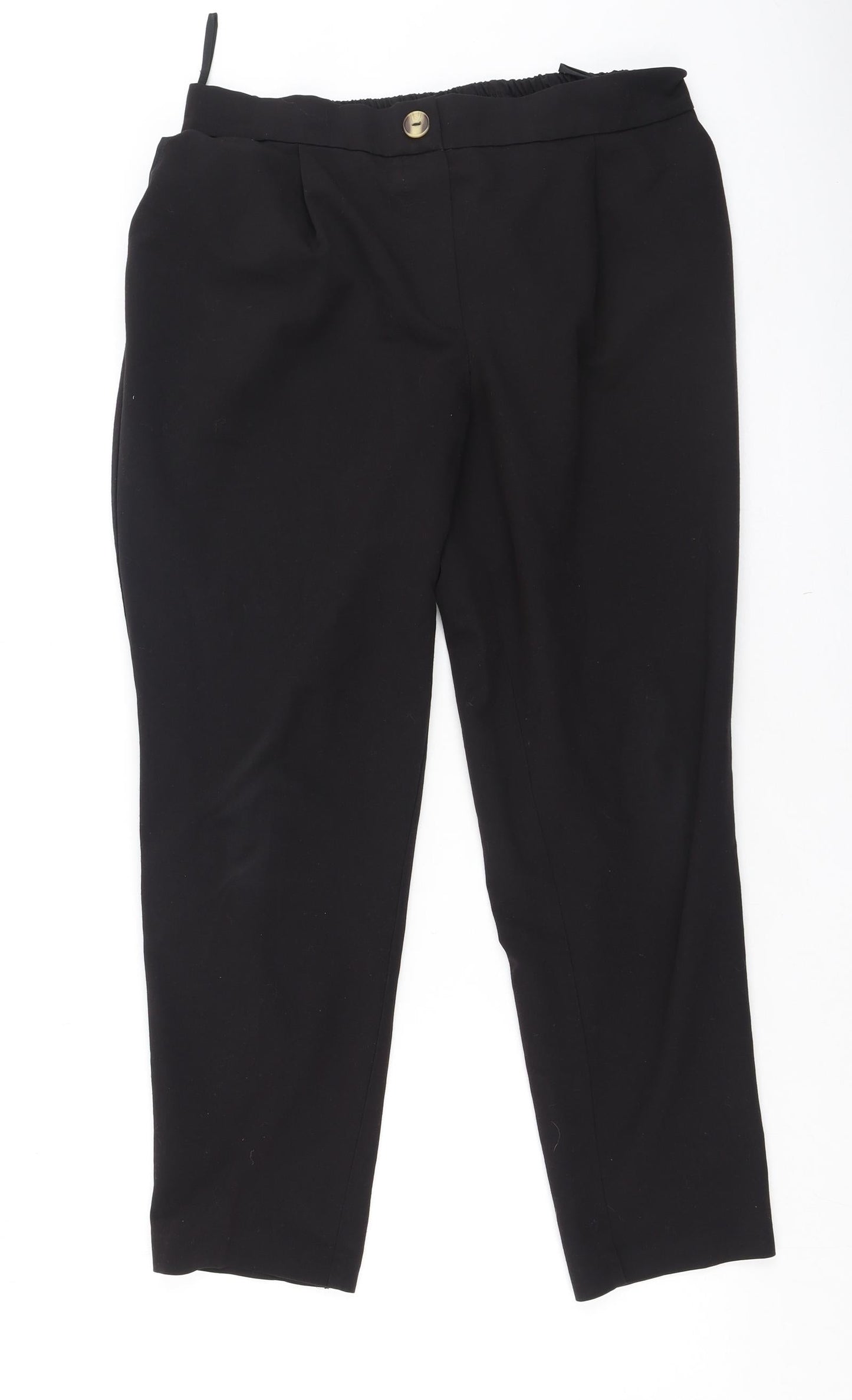 New Look Womens Black  Polyester Trousers  Size 12 L25 in Regular
