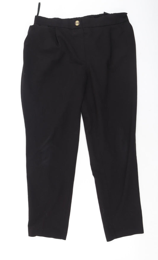 New Look Womens Black  Polyester Trousers  Size 12 L25 in Regular