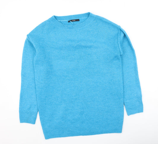 George  Womens Blue Round Neck  Acrylic Pullover Jumper Size 4