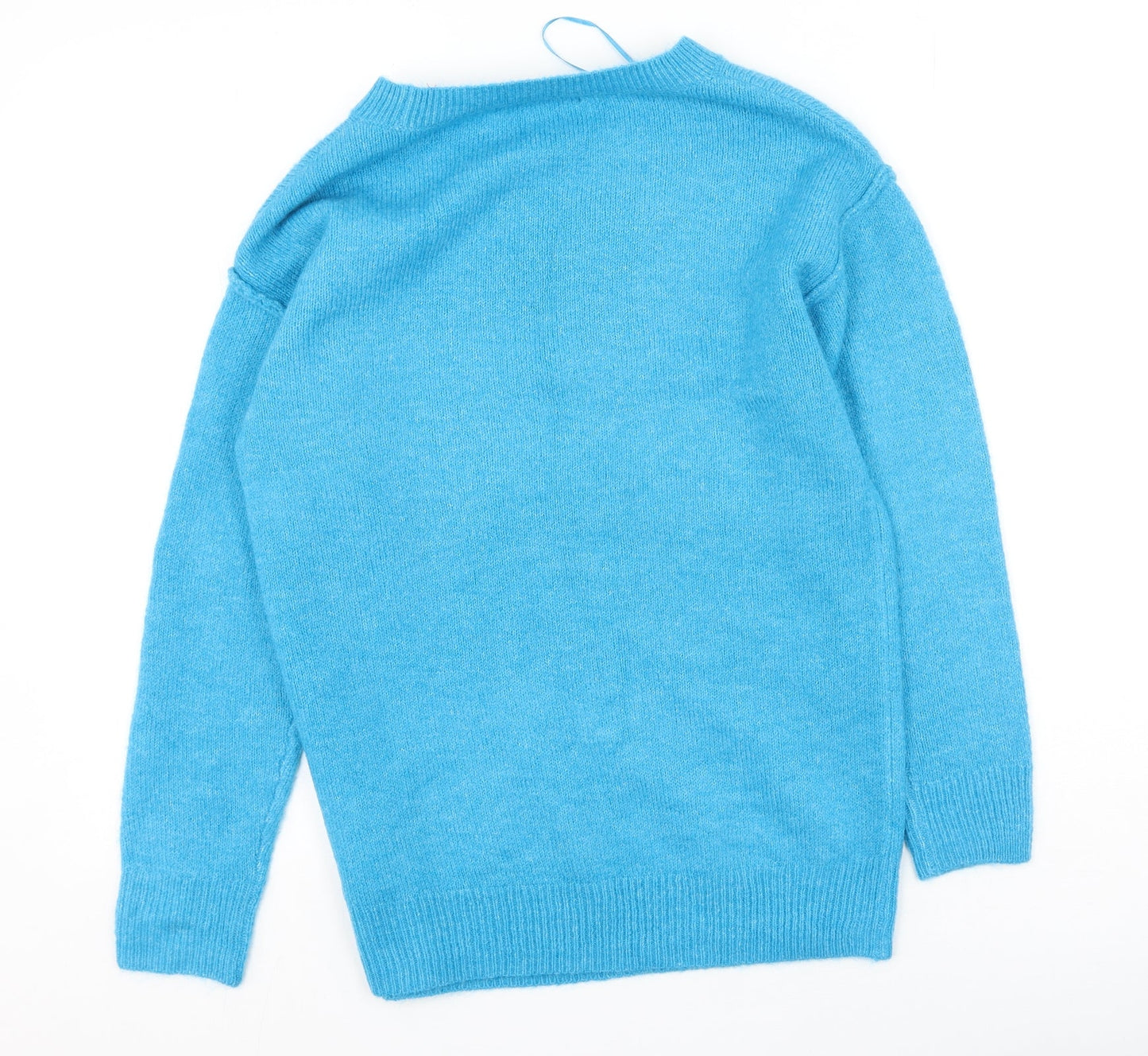 George  Womens Blue Round Neck  Acrylic Pullover Jumper Size 4