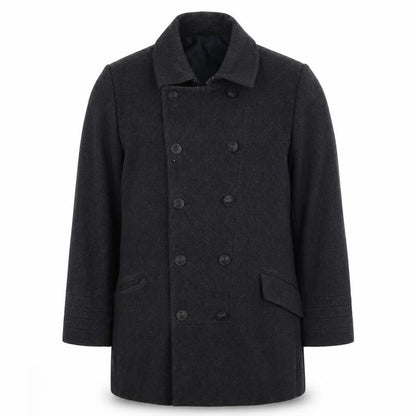 Front view of Venrtuno women’s grey trench coat coatigan, size L