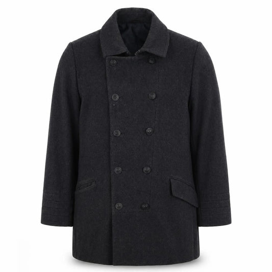 Front view of Venrtuno women’s grey trench coat coatigan, size L
