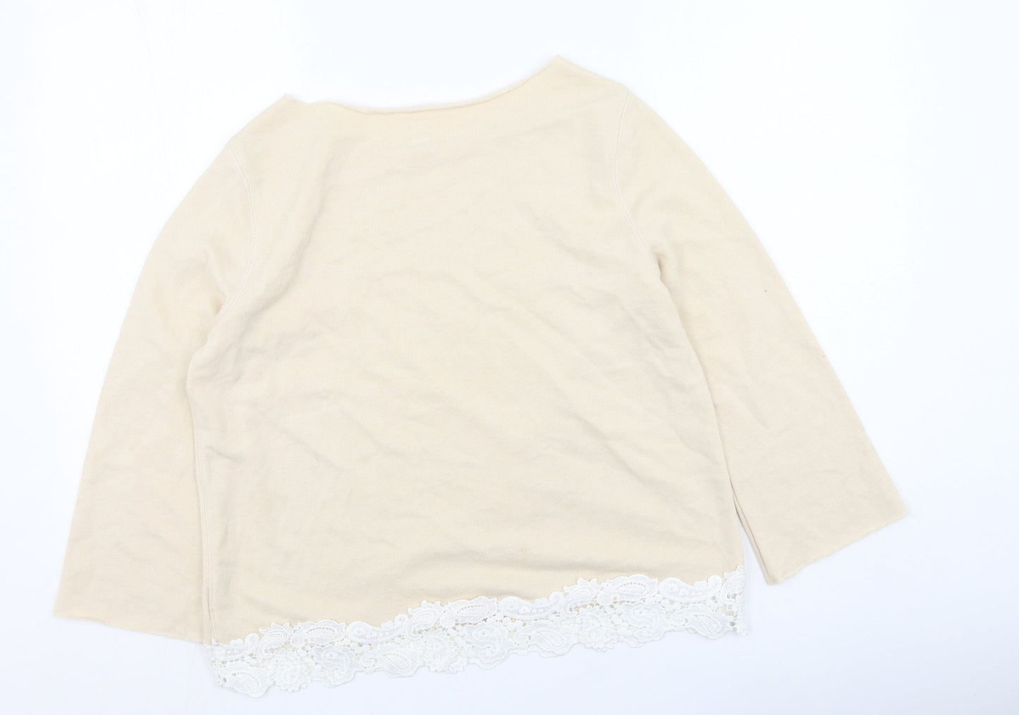 Gap Womens Beige  Cotton Pullover Sweatshirt Size S