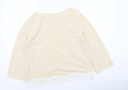 Gap Womens Beige  Cotton Pullover Sweatshirt Size S