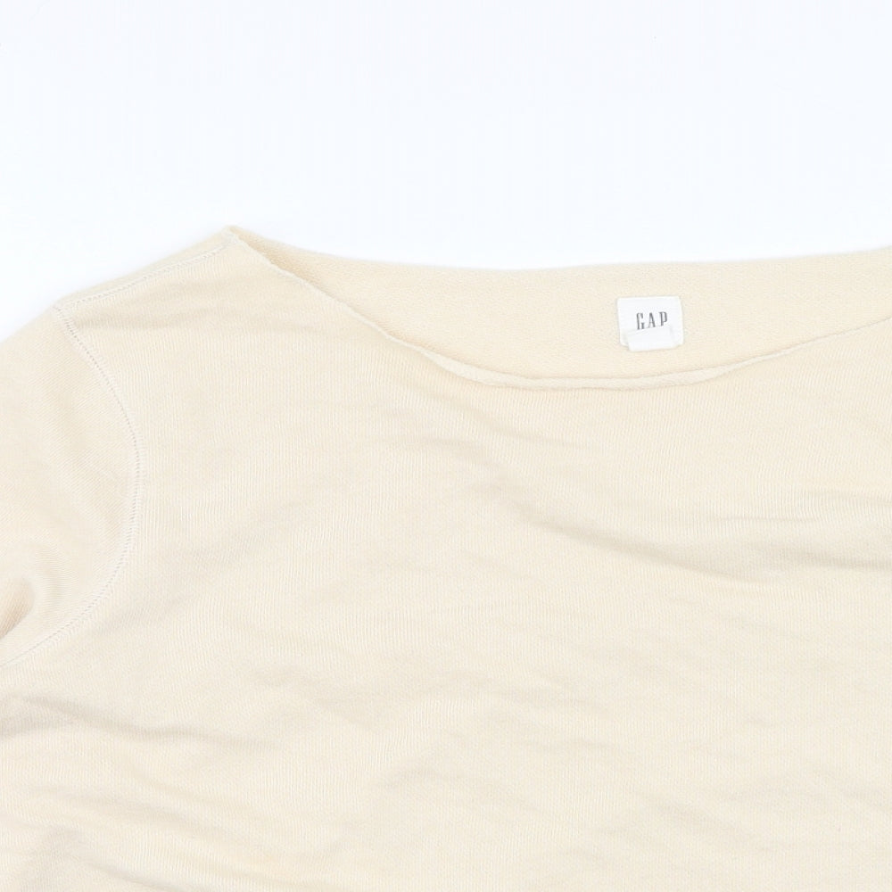 Gap Womens Beige  Cotton Pullover Sweatshirt Size S