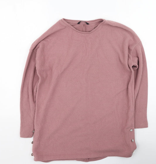 George  Womens Pink Round Neck  Viscose Pullover Jumper Size S