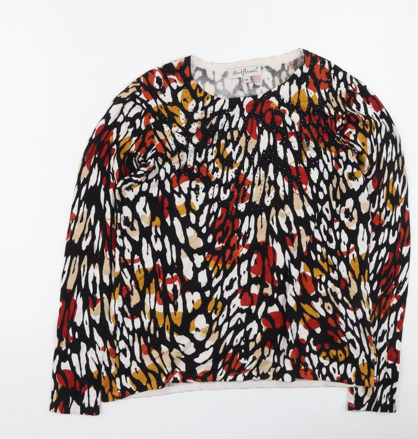 Womens UK Size S Mudflower Multicoloured Pullover Sweatshirt
