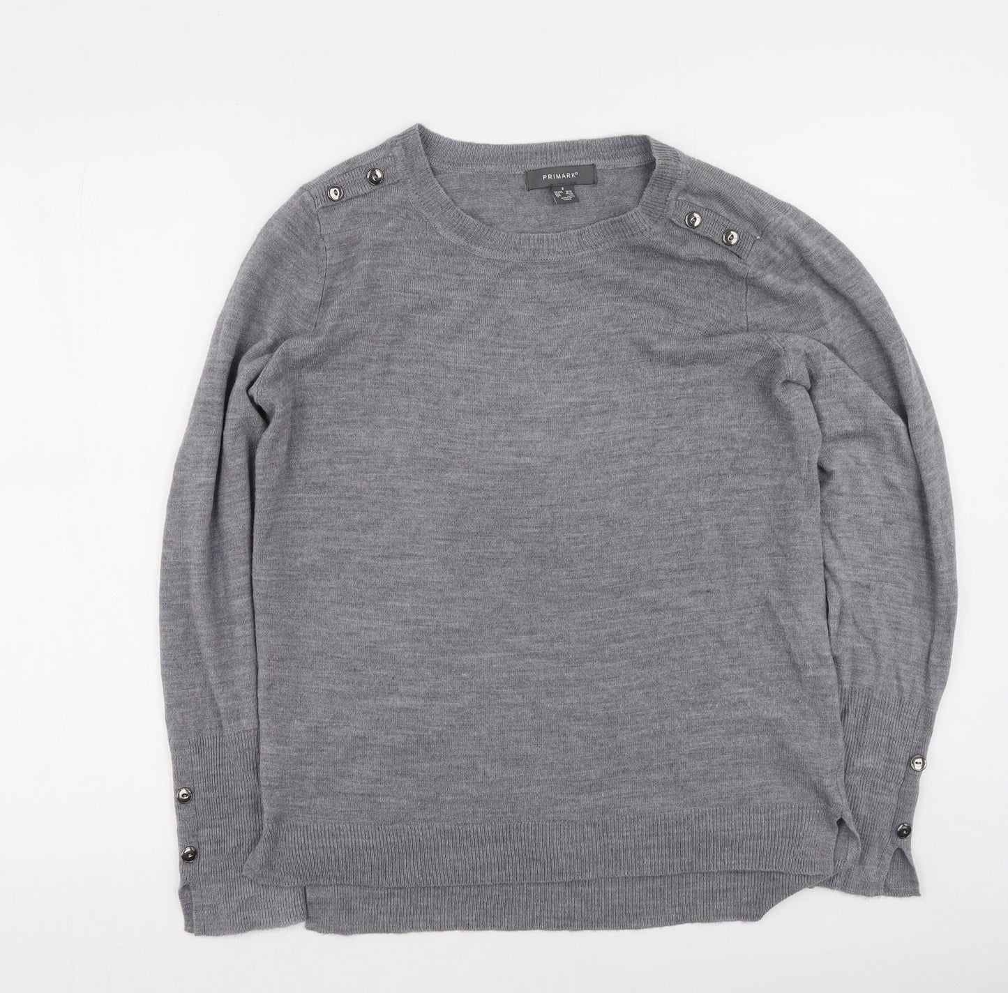 Primark Womens Grey  Acrylic Pullover Sweatshirt Size S