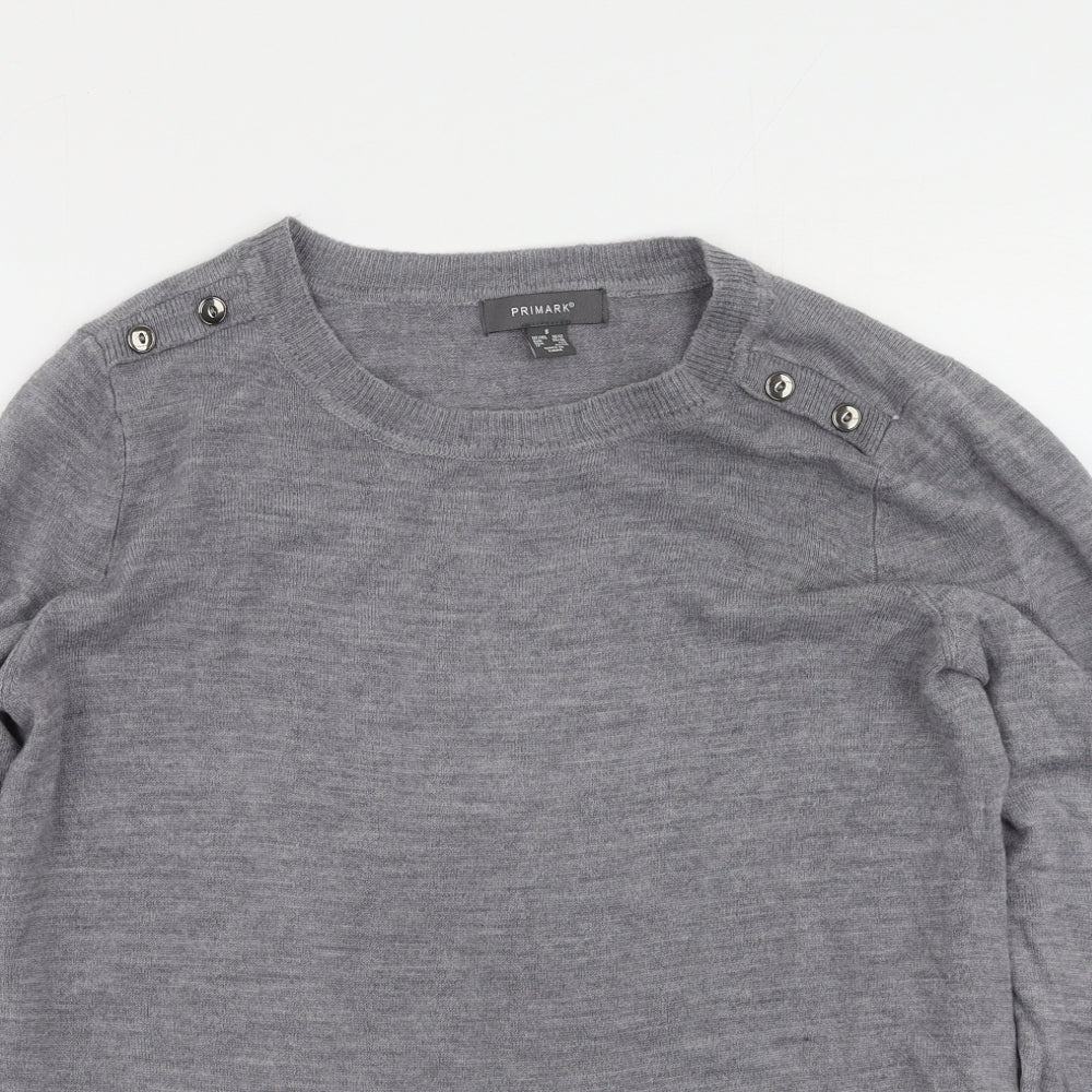 Primark Womens Grey  Acrylic Pullover Sweatshirt Size S