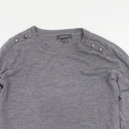 Primark Womens Grey  Acrylic Pullover Sweatshirt Size S