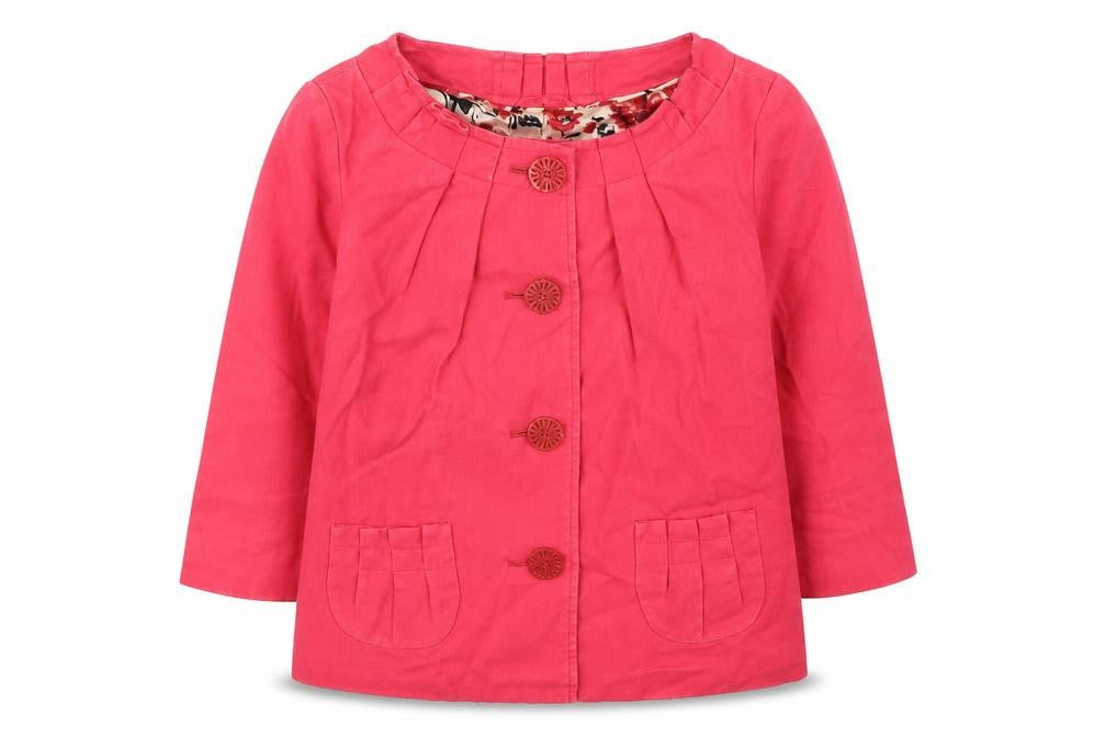 Front view of Per Una women’s pink jacket, size UK 10
