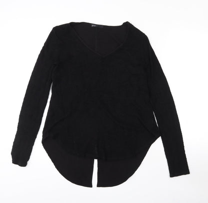Gibson Womens Black  Polyester Basic Blouse Size S V-Neck - Sheer