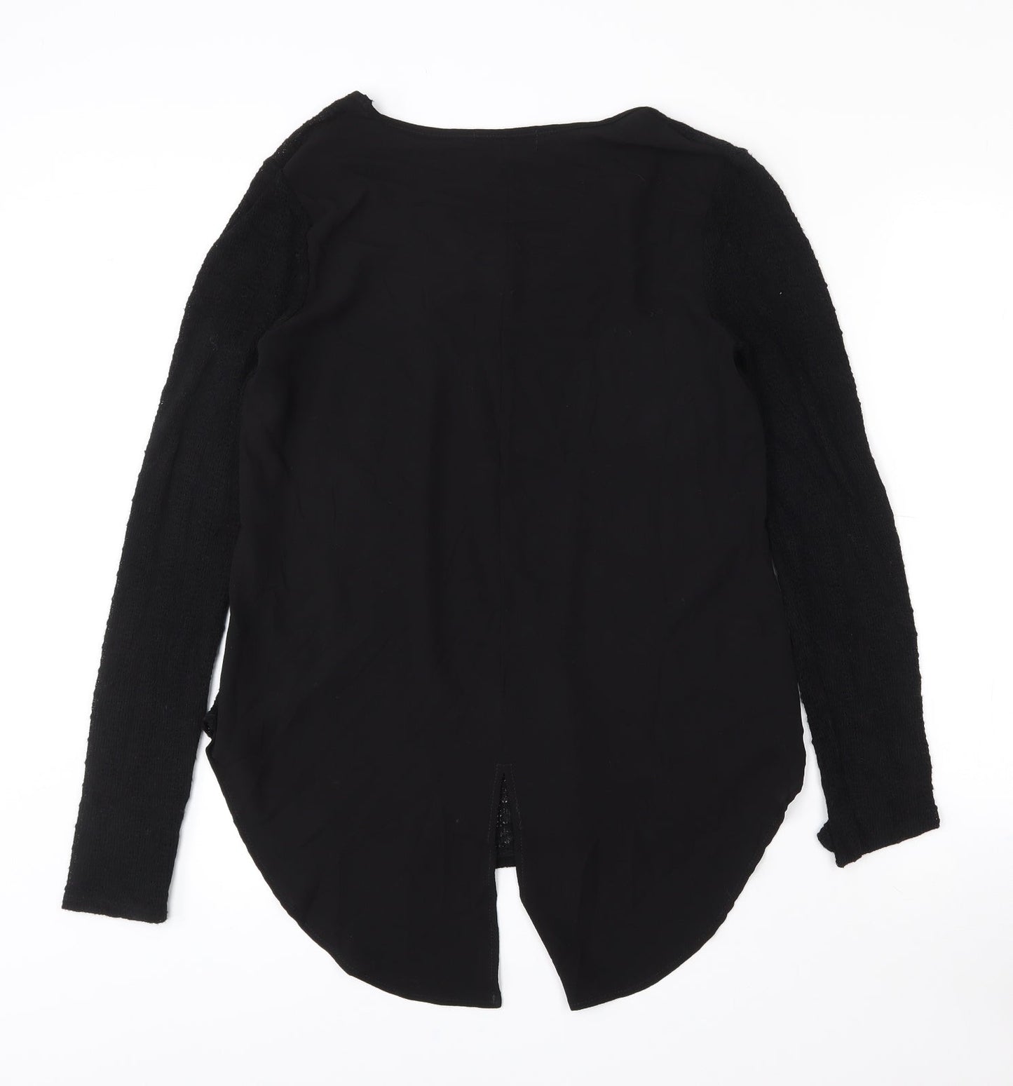 Gibson Womens Black  Polyester Basic Blouse Size S V-Neck - Sheer