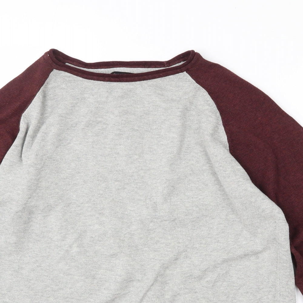 Cedar Wood State Mens Grey Crew Neck  Cotton Pullover Jumper Size S