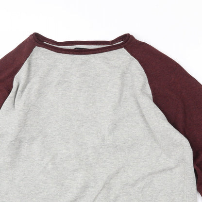 Cedar Wood State Mens Grey Crew Neck  Cotton Pullover Jumper Size S