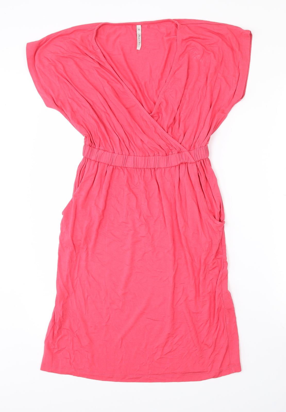 Part Two Womens Pink  Viscose Wrap Dress  Size XS  V-Neck