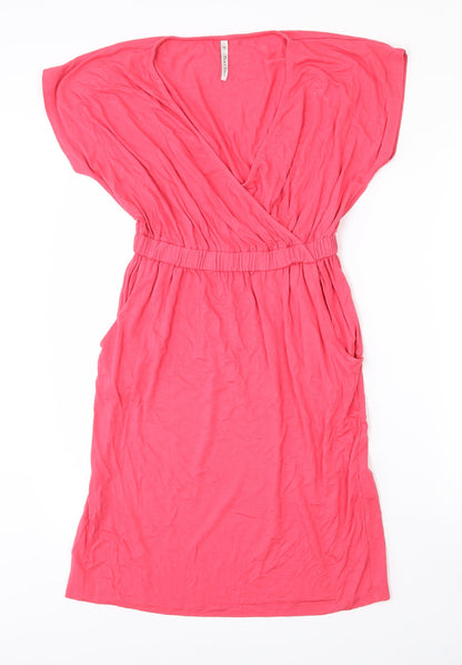 Part Two Womens Pink  Viscose Wrap Dress  Size XS  V-Neck
