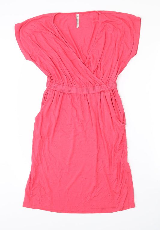 Part Two Womens Pink  Viscose Wrap Dress  Size XS  V-Neck