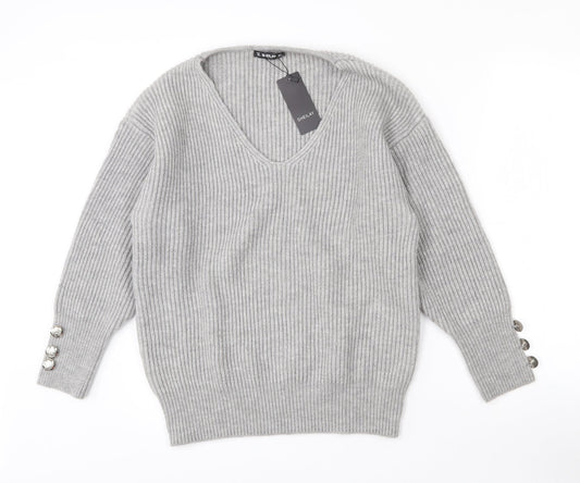 Womens UK Size 8 Sheilay Grey Pullover Jumper
