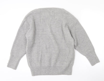 Womens UK Size 8 Sheilay Grey Pullover Jumper
