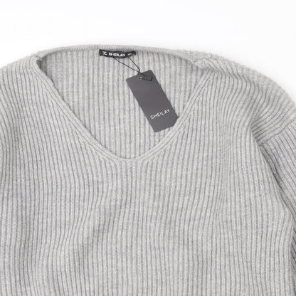 Womens UK Size 8 Sheilay Grey Pullover Jumper