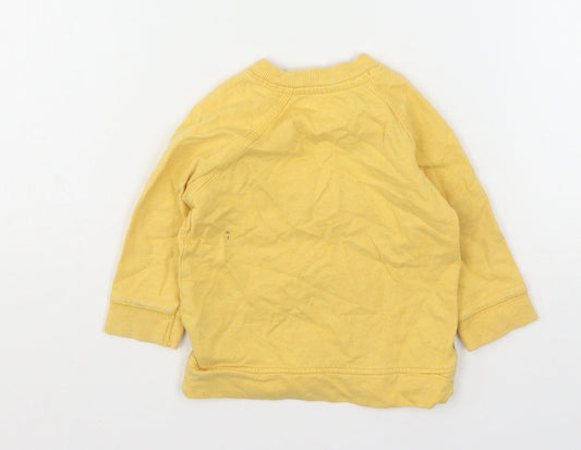 George Boys Yellow  Cotton Pullover Jumper Size 6-9 Months   - Peanuts