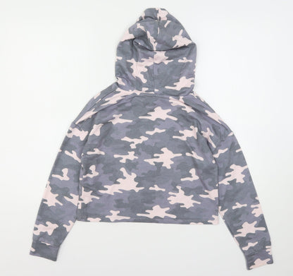 Primark Girls Multicoloured Camouflage Polyester Pullover Hoodie Size 11-12 Years   - Cropped
