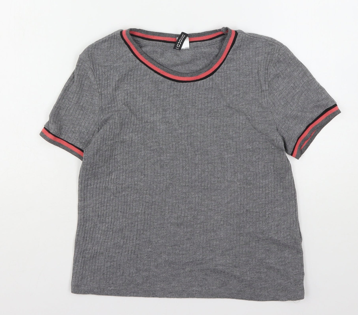 Womens UK Size M H&M Grey Basic T-Shirt