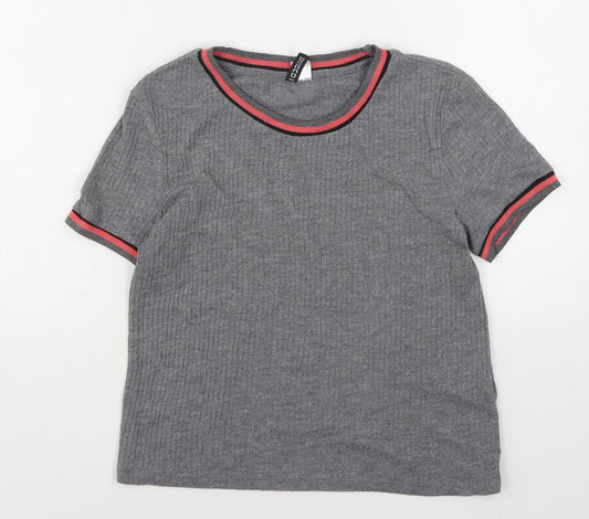 Womens UK Size M H&M Grey Basic T-Shirt