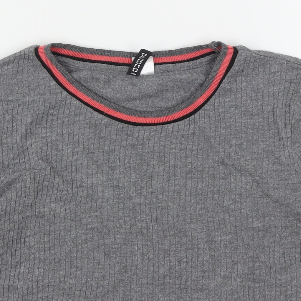 Womens UK Size M H&M Grey Basic T-Shirt