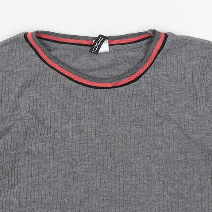 Womens UK Size M H&M Grey Basic T-Shirt