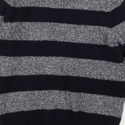 Blue Harbour Mens Multicoloured Round Neck Striped Cotton Pullover Jumper Size L