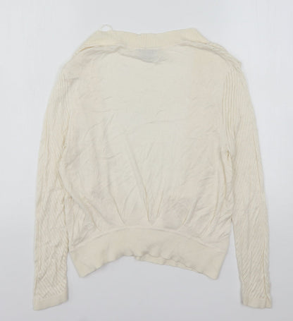 Womens UK Size M H&M Beige Cardigan Jumper