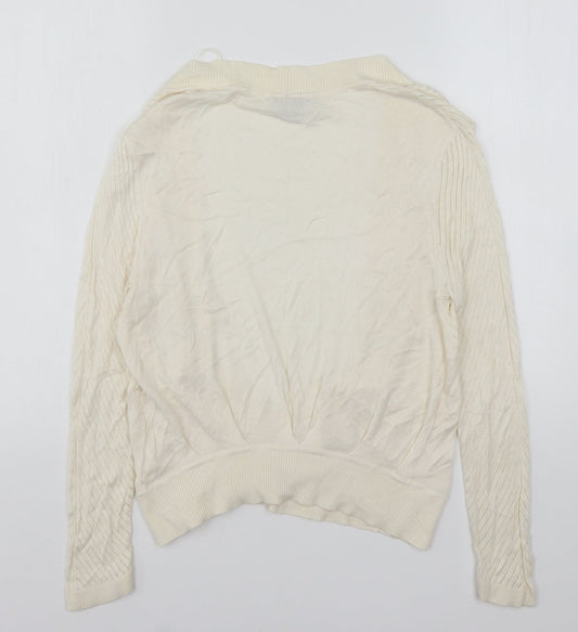 Womens UK Size M H&M Beige Cardigan Jumper