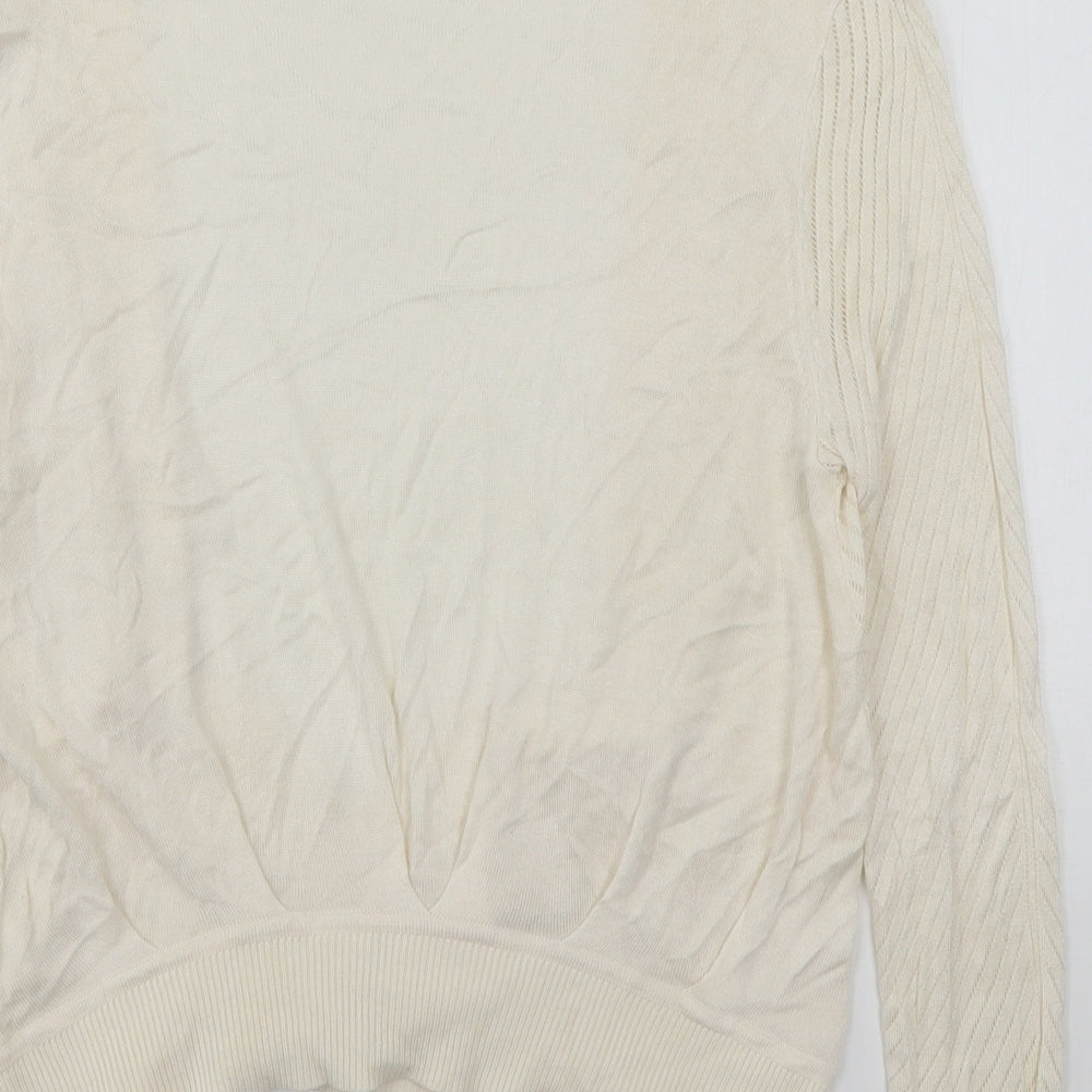 Womens UK Size M H&M Beige Cardigan Jumper