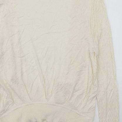 Womens UK Size M H&M Beige Cardigan Jumper